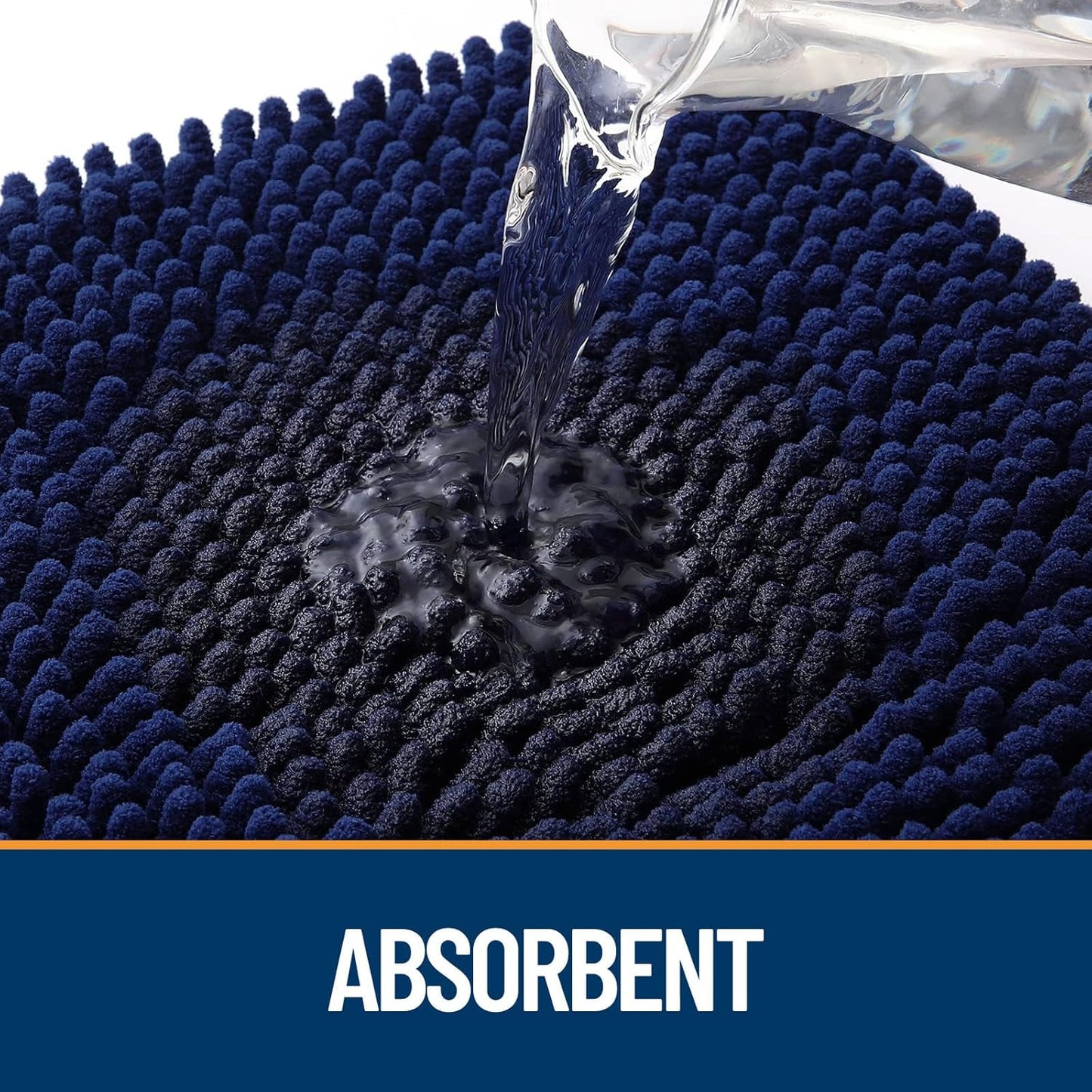 OLANLY Dog Door Mat for Muddy Paws 30x17, Absorbs Moisture and Dirt, Absorbent Non-Slip Washable Doormat, Quick Dry Chenille Mud Mat for Dogs, Entry Indoor Entryway Carpet for Inside Floor, Navy Blue