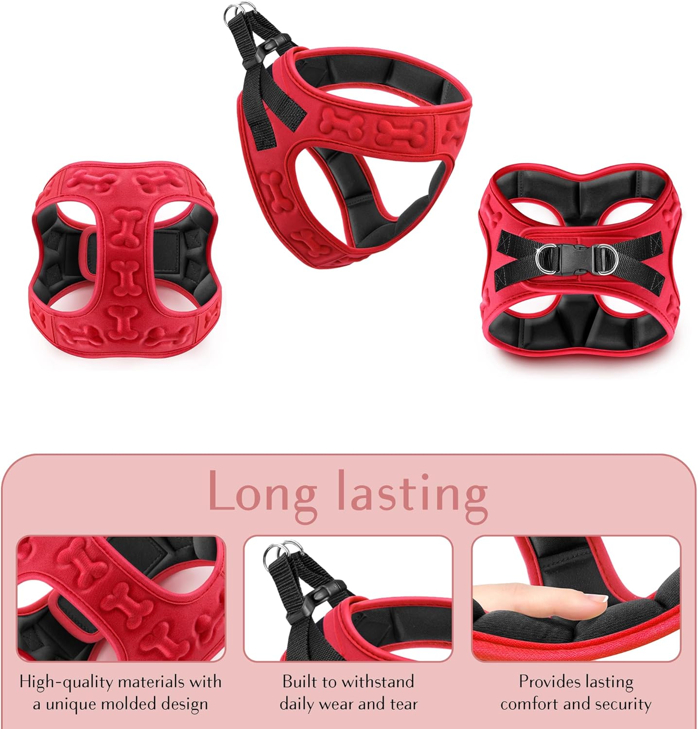 Comfort fit Step-in Dog & Puppy Harness - Comfortable All Weather Dog Vest Harness: Adjustable, Soft Padded, Easy to Put-on for Small, Medium-Sized Dogs.