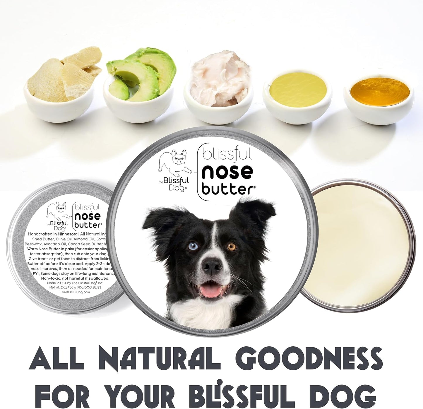 The Blissful Dog Border Collie Unscented Nose Butter, 16oz