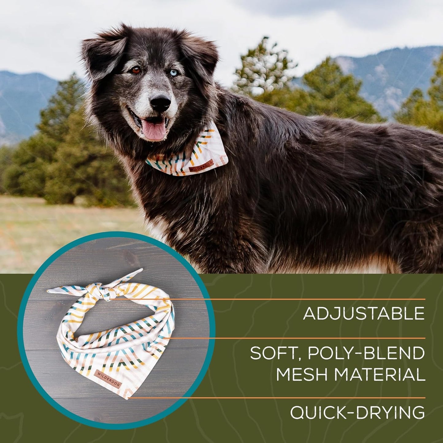 Wilderdog Dog Bandana with Lightweight Quick Drying Poly-Blend Mesh Material in Oktoberfest