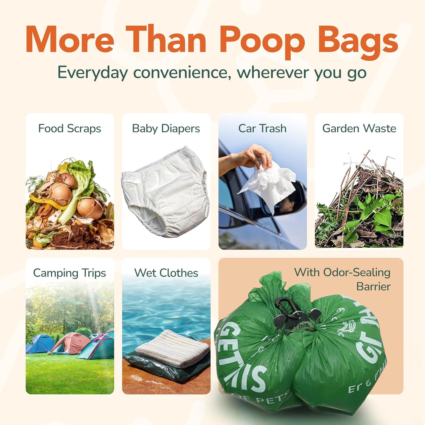 Biodegradable Dog Poop Bag - 180 Dog Waste Bags Total, Leakproof & Odor-Trapping, Durable Doggy Waste Bags - 12 Rolls (15 Pet Poop Bags Per Roll), 13x9" Environment-friendly Potty Bags