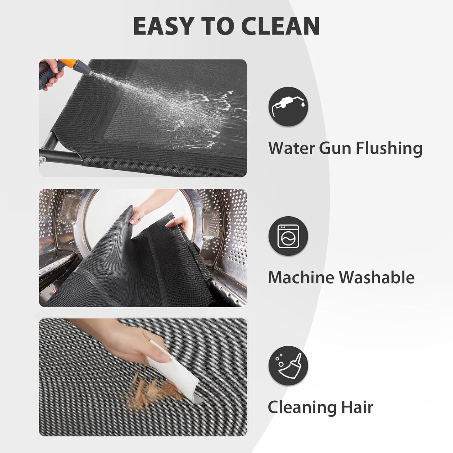 RRPETHOME Large Elevated Cooling Dog Bed, Raised Dog Cot Beds for Large Dogs, Elevated Outdoor Pet Bed, Chew Proof Portable Cooling Pet Cot with Skid-Resistant Feet and Breathable Mesh