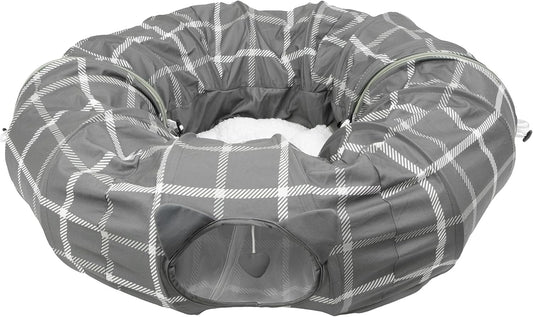 Kitty City Large Cat Tunnel Bed, Cat Bed, Pop Up Bed, Cat Toys, Gray