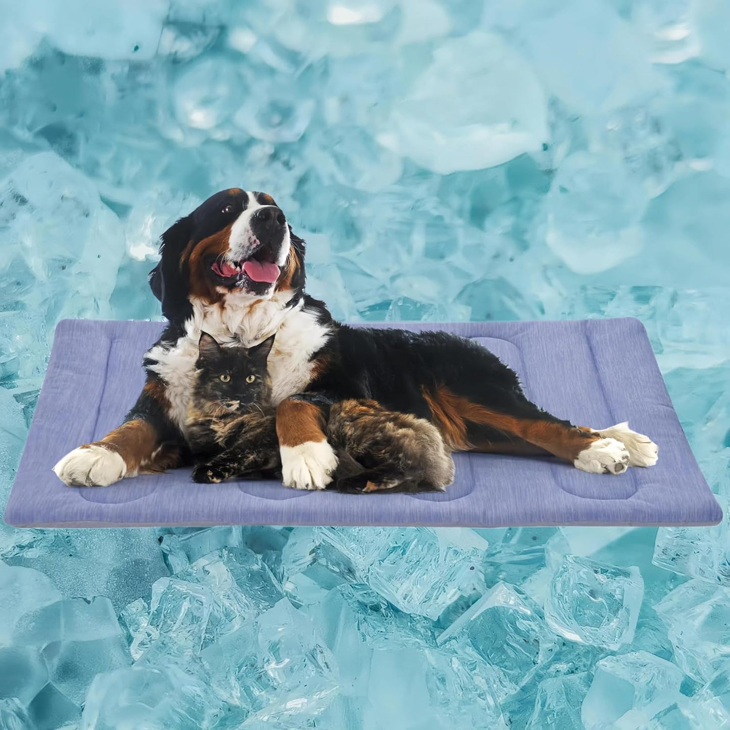 Cooling Mat for Large Dogs - Double-Sided Waterproof & Cool, Portable Dog Cooling Mat for Summer.(XL (44''x32'')