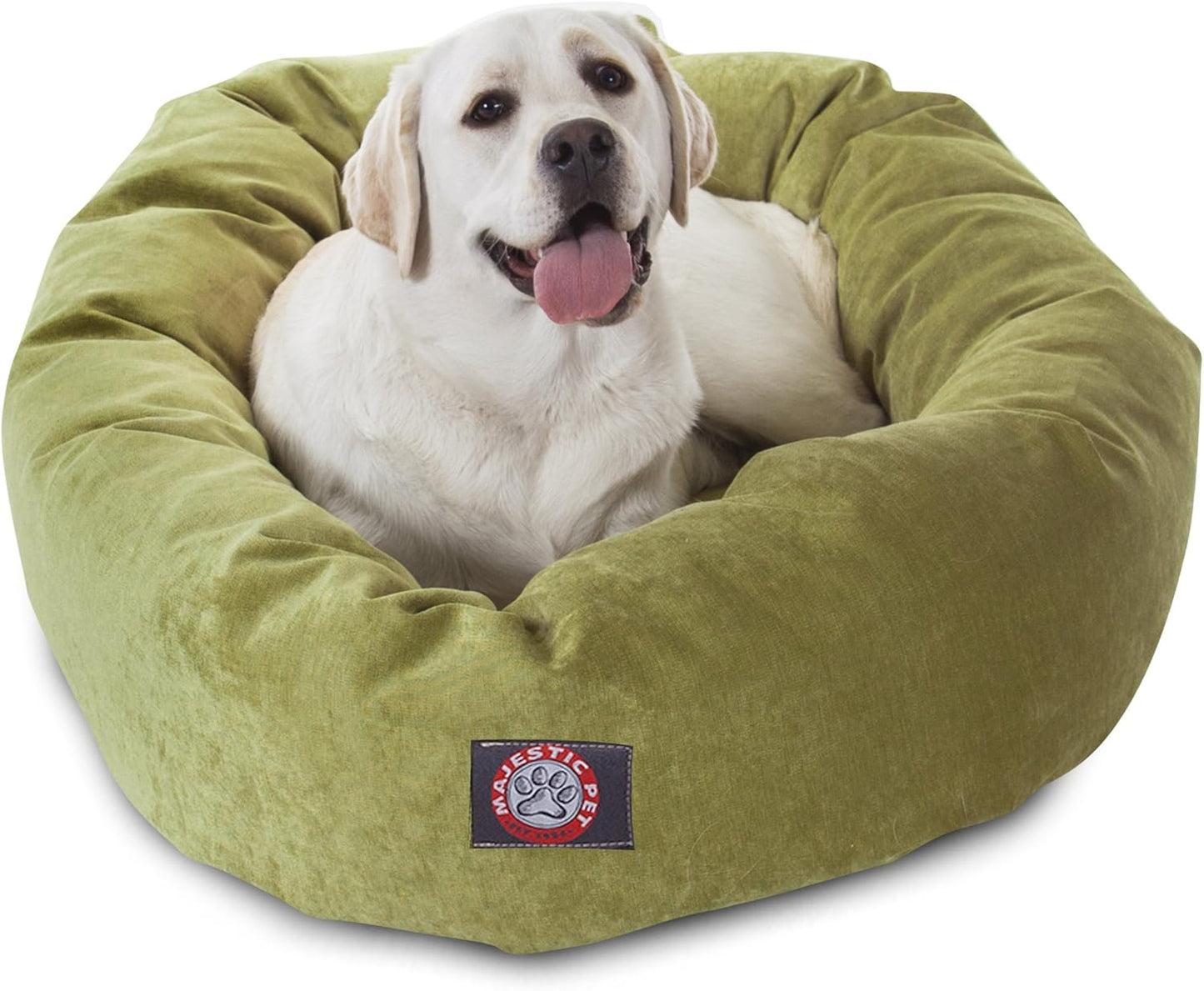 Majestic Pet Villa 40 Inch Shredded Memory Foam Dog Bed for Large Sized Dogs 40x29x9 Inch–Orthopedic Dog Bed with Removable Washable Cover-Washable Large Pet Bed with Head Support-Apple