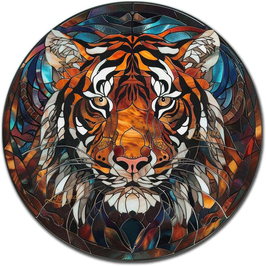 Lygond Metal Sign - Circular Stained Glass Tigle Sign For Bar - 88 Inches