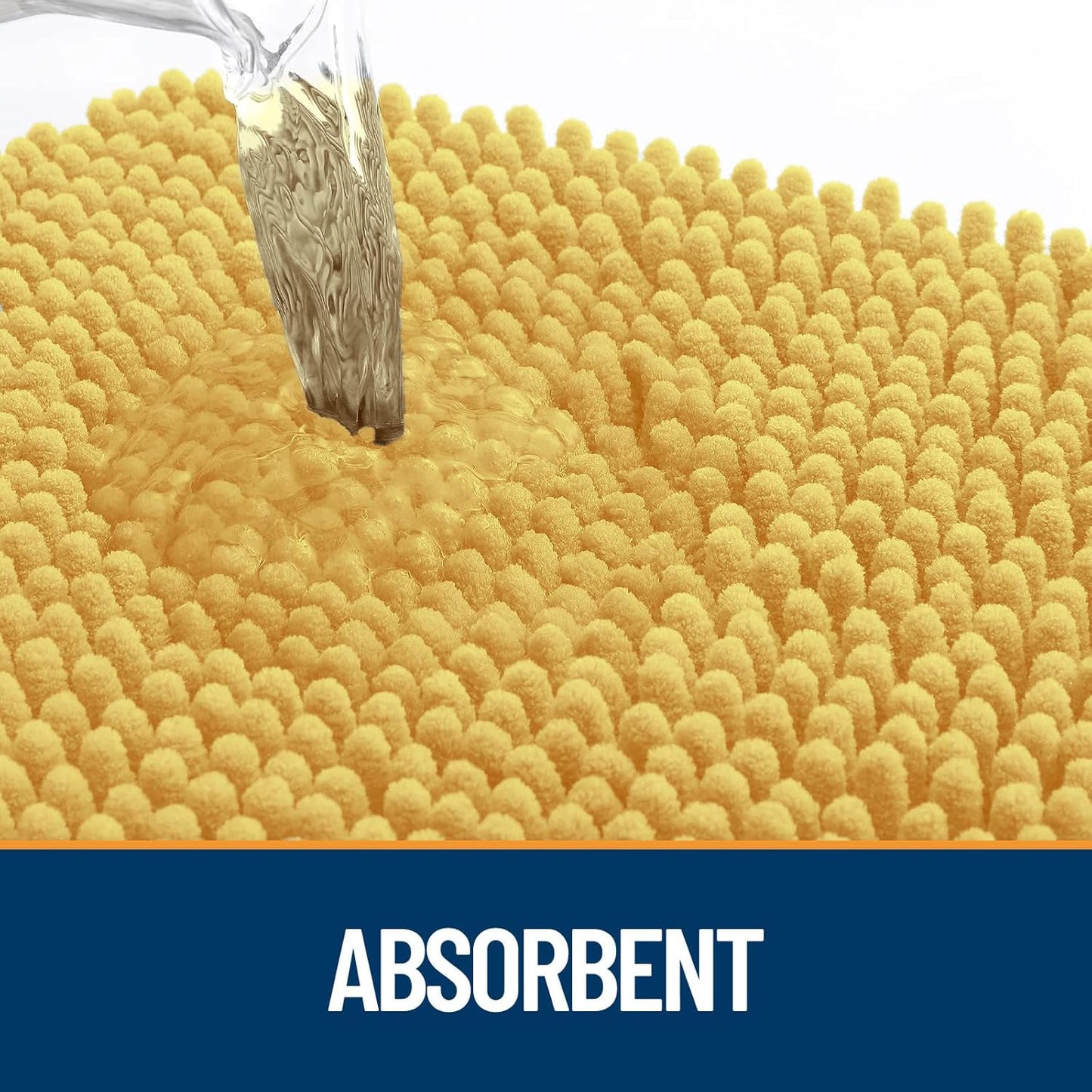 OLANLY Dog Door Mat for Muddy Paws 70x24, Absorbs Moisture and Dirt, Absorbent Non-Slip Washable Doormat, Quick Dry Chenille Mud Mat for Dogs, Entry Indoor Entryway Carpet for Inside Floor, Yellow