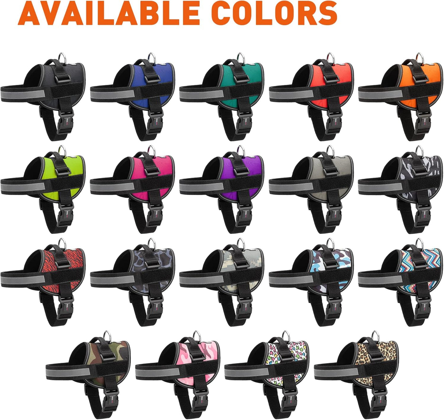 Dogline Dog Harness, Reflective No-Pull Adjustable Vest with Handle for Walking, Training, Breathable, No - Choke Harness for Small, Medium or Large Dogs Room for Patches Girth 15 to 18 in Pink Camo