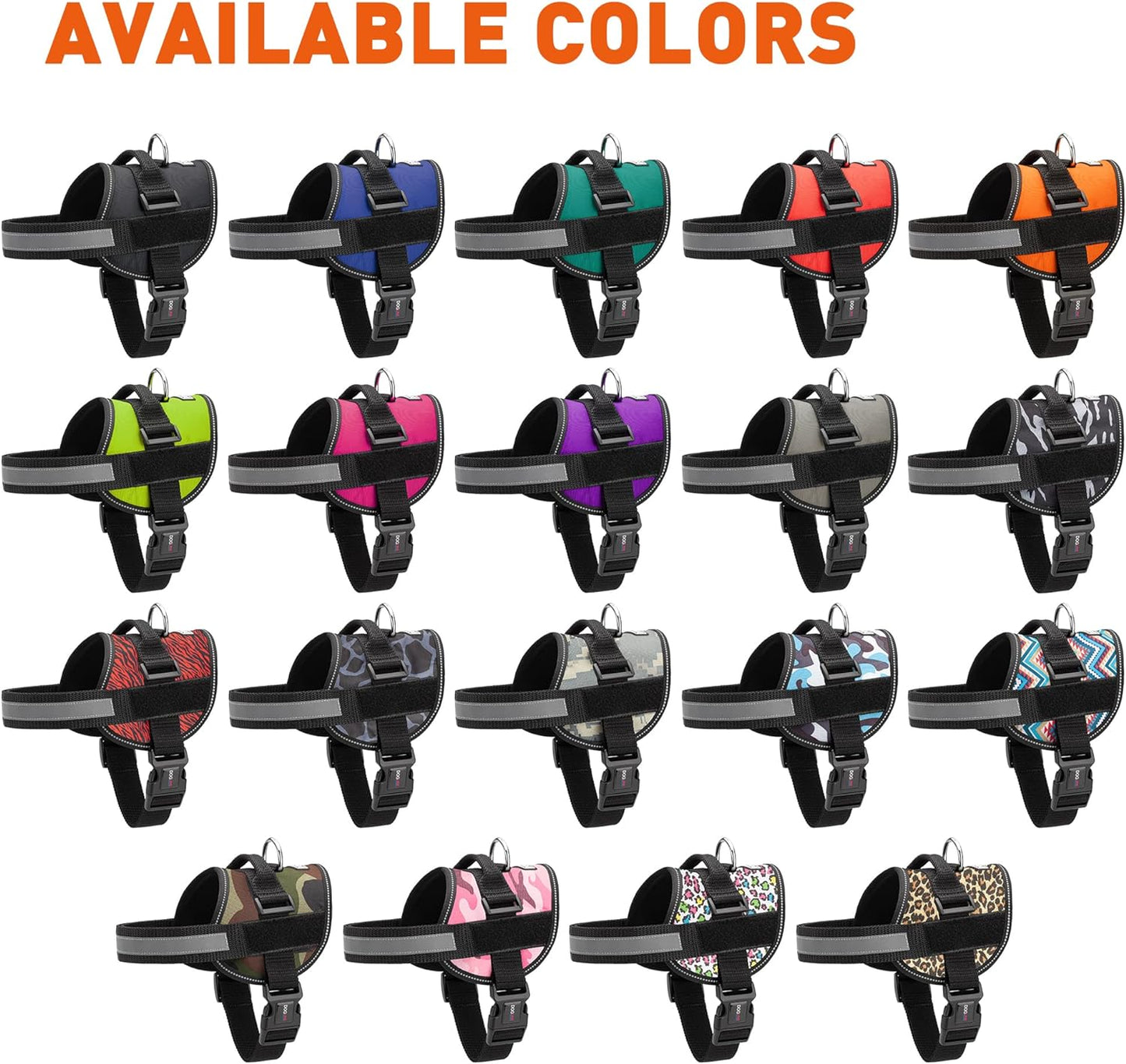 Dogline Dog Harness, Reflective No-Pull Adjustable Vest with Handle for Walking, Training, Service Breathable No - Choke Harness for Small, Medium or Large Dogs Room for Patches Girth 15 to 18 in Red