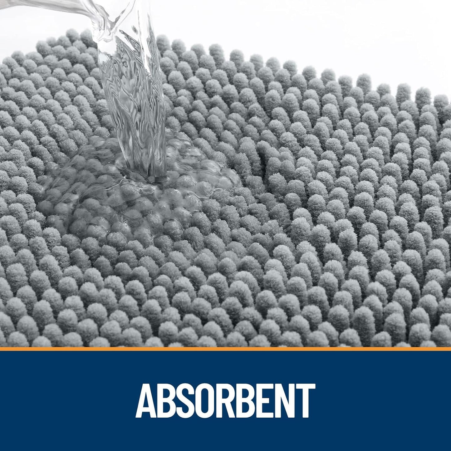 OLANLY Dog Door Mat for Muddy Paws 36x24, Absorbs Moisture and Dirt, Absorbent Non-Slip Washable Doormat, Quick Dry Chenille Mud Mat for Dogs, Entry Indoor Entryway Carpet for Inside Floor, Grey