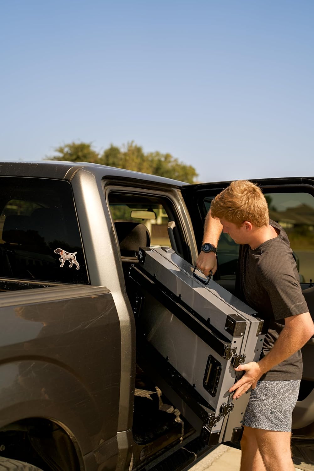 Heavy Duty Fully Collapsible Powder-Coated Aluminum Dog Crate - Medium (Black)