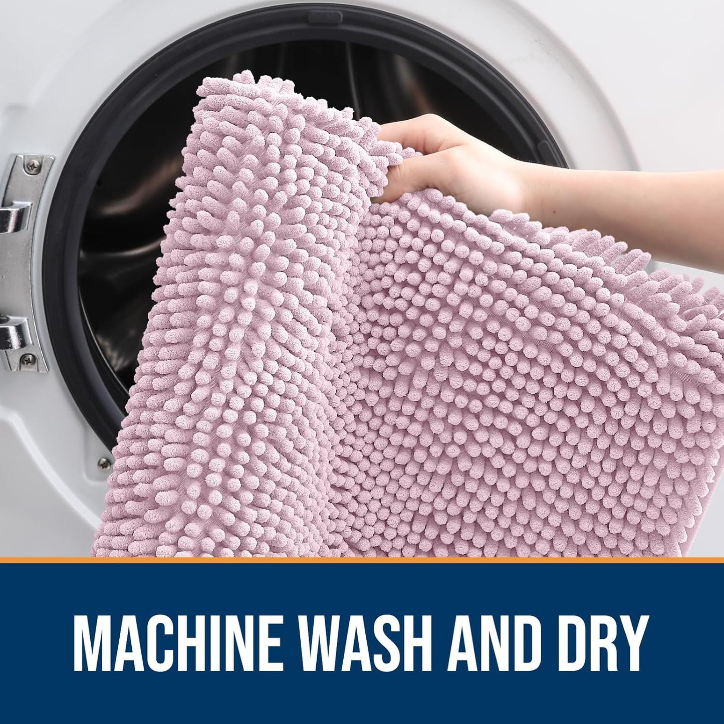 OLANLY Dog Door Mat for Muddy Paws 30x20, Absorbs Moisture and Dirt, Absorbent Non-Slip Washable Doormat, Quick Dry Chenille Mud Mat for Dogs, Entry Indoor Entryway Carpet for Inside Floor, Dusty Rose