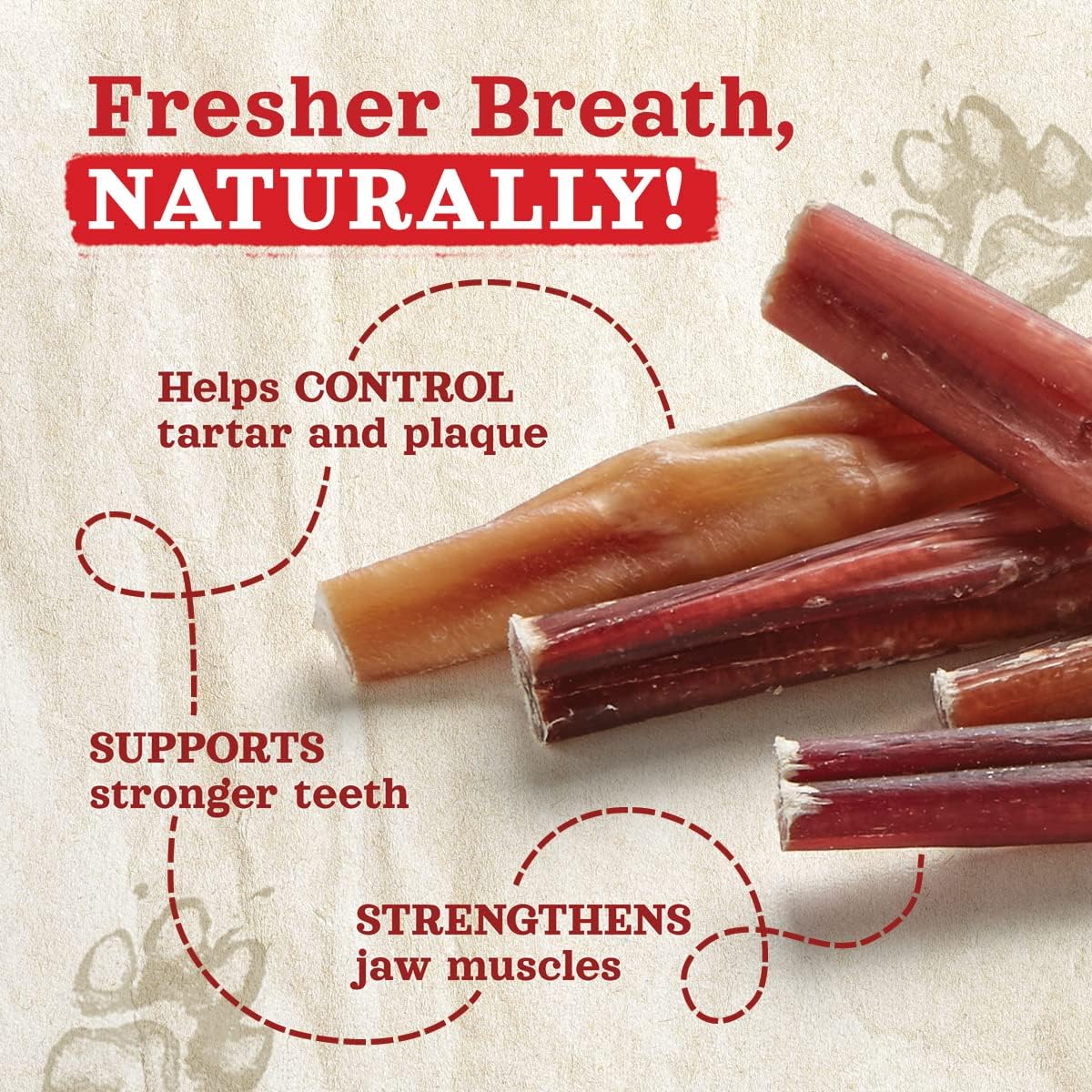 Natural Farm Odor-Free Bully Sticks (6”, 8oz) All-Natural Long-Lasting Chews, 100% Beef Pizzle, Grass-Fed, Grain-Free, Hormone-Free, Protein for Muscle Development & Energy, Perfect for Medium Dogs