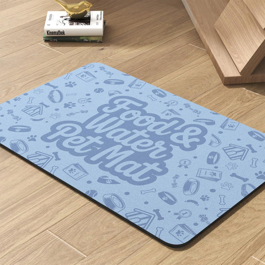 Pet Feeding Mat-Absorbent Dog Mat for Food and Water Bowl-No Stains Quick Dry Water Dispenser Mat-Dog Accessories Pet Supplies-Bowl for Messy Drinkers（Words,17"x28"