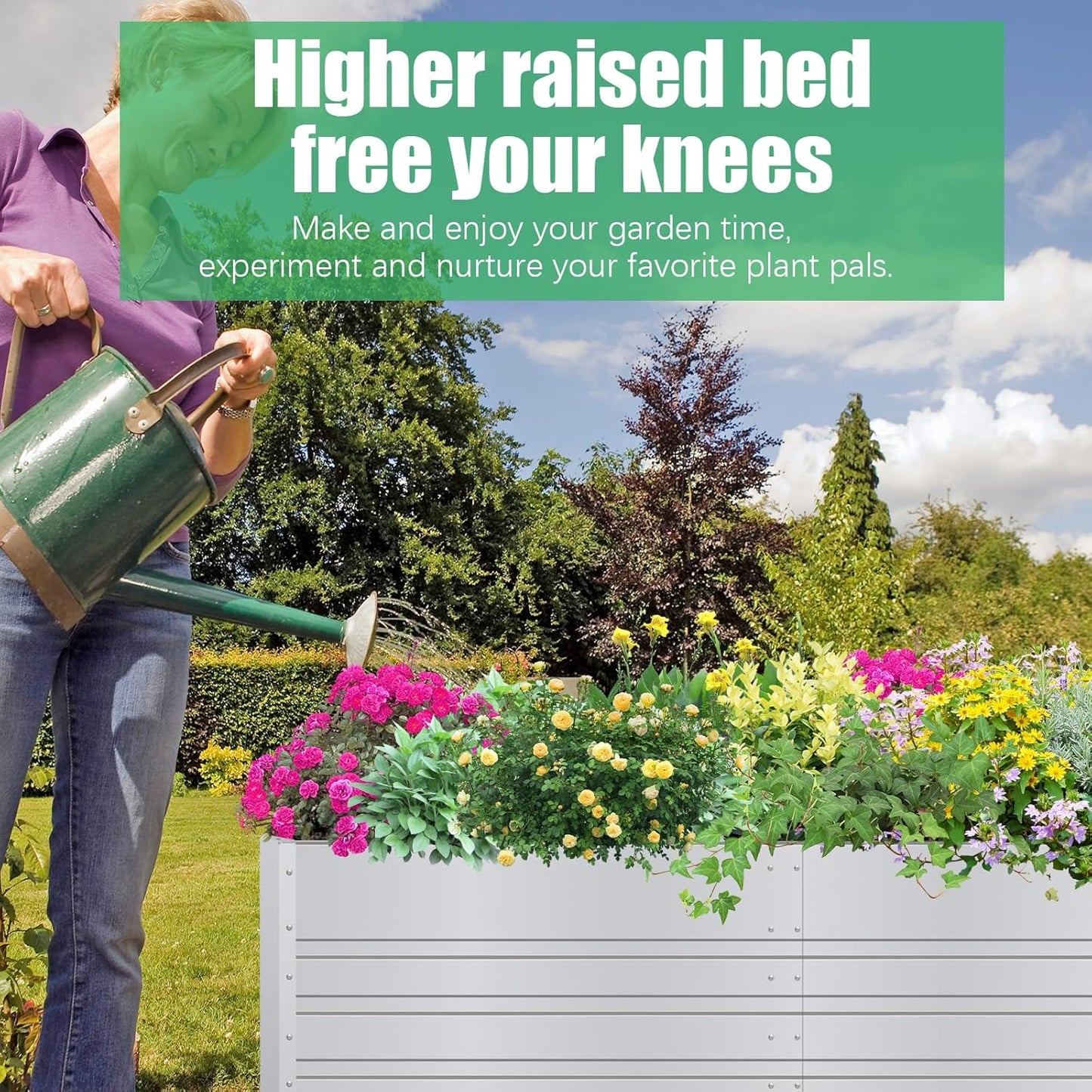 SnugNiture Galvanized Raised Garden Bed 6x3x2FT Outdoor Large Metal Planter Box Steel Kit for Planting Vegetables, Flowers