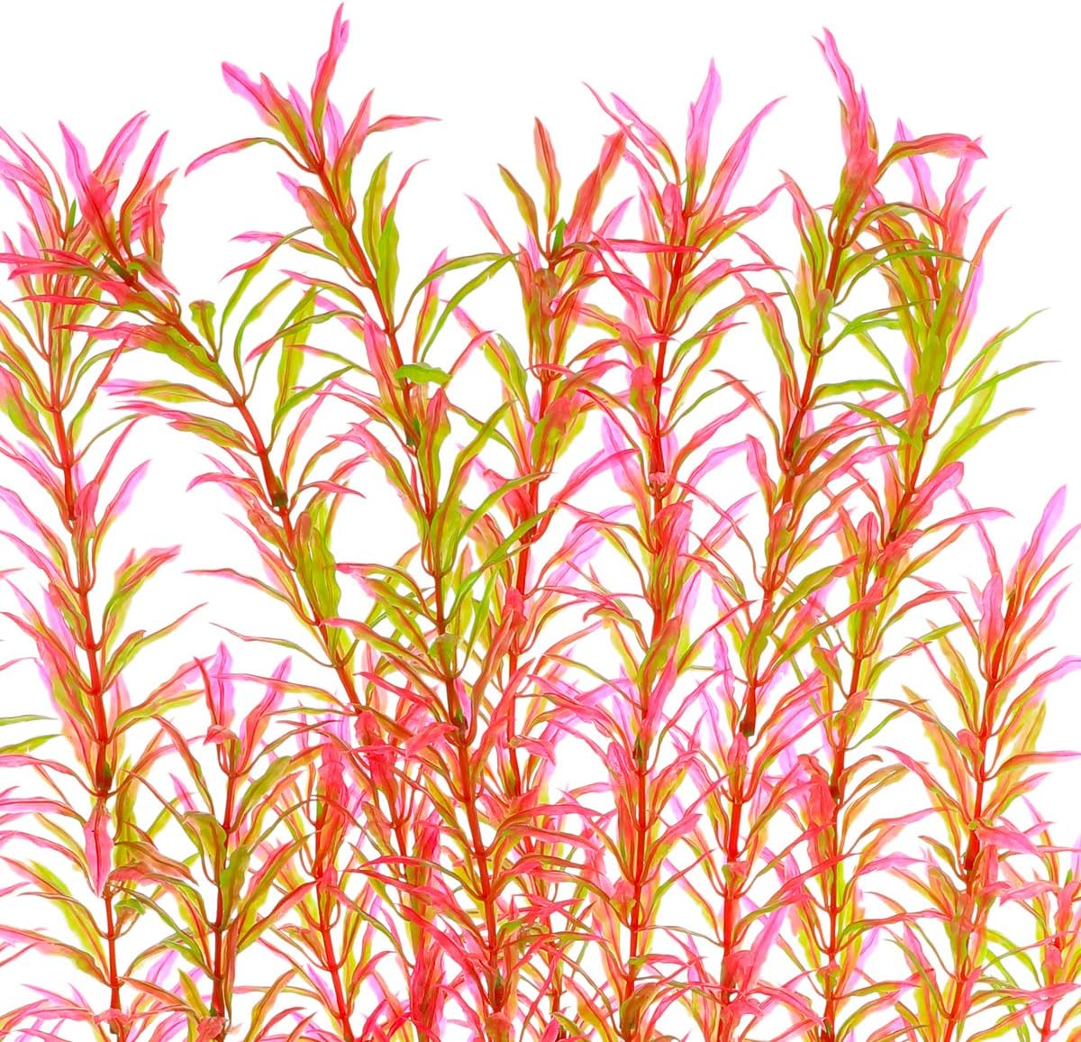Aquarium Plastic Plants Large, Artificial Plastic Long Fish Tank Plants Decoration Ornaments Safe for All Fish 21 Inches Tall (J07 Pink)