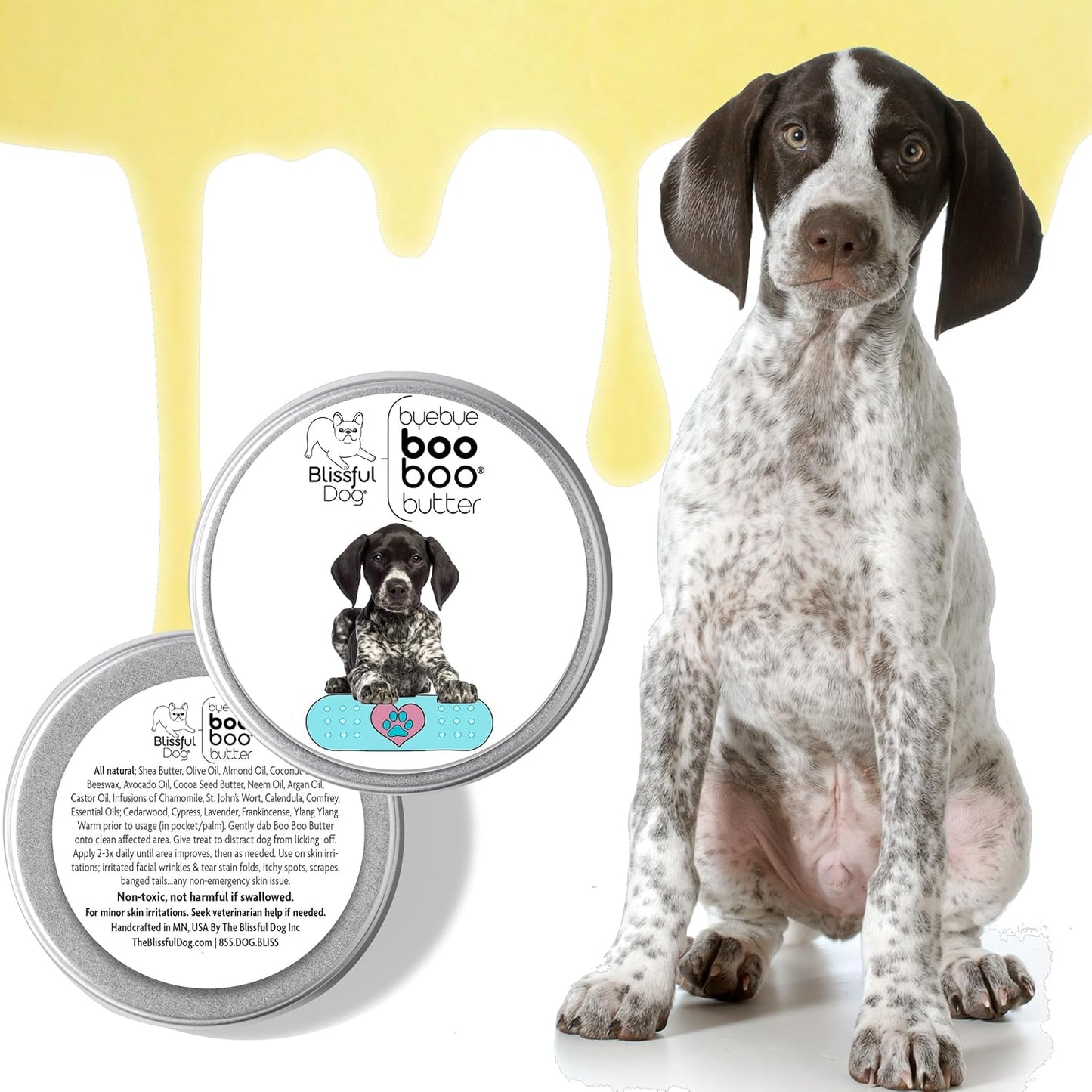 The Blissful Dog 4 oz TIN German Shorthaired Pointer Booboo Butter