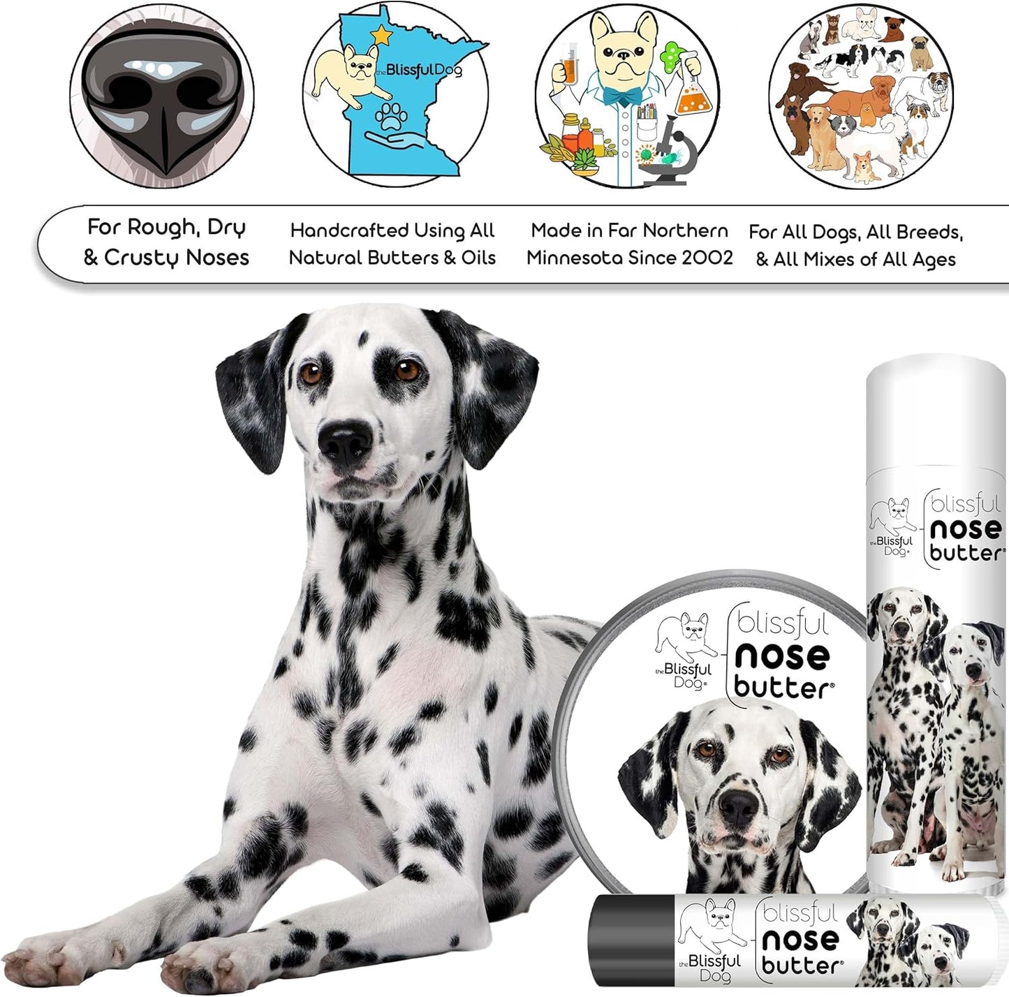 The Blissful Dog Dalmatian Unscented Nose Butter, 0.15-Ounce