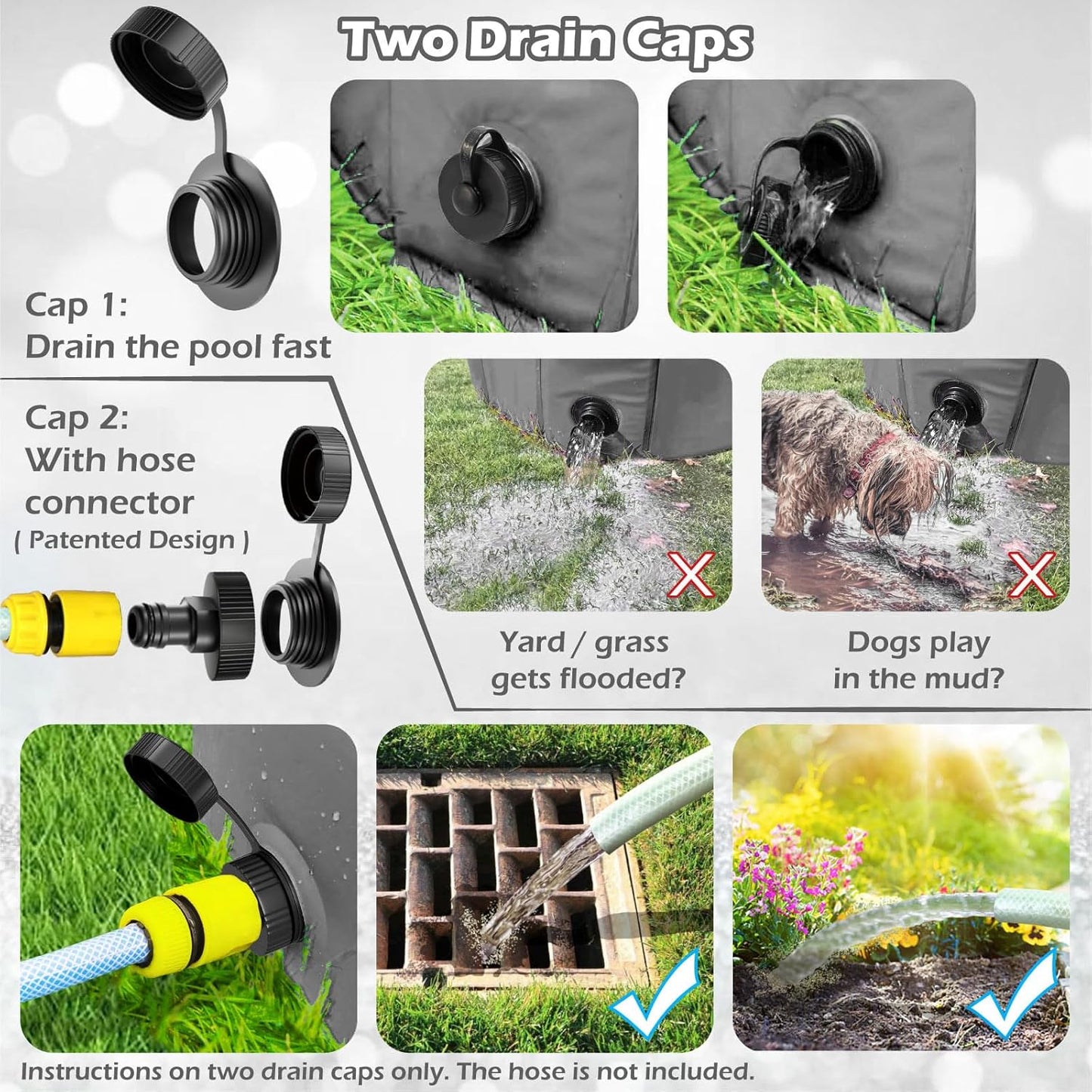 Jasonwell Foldable Dog Pet Bath Pool Collapsible Dog Pet Pool Bathing Tub Kiddie Pool Doggie Wading Pool for Puppy Small Medium Large Dogs Cats and Kids 39.5" Grey