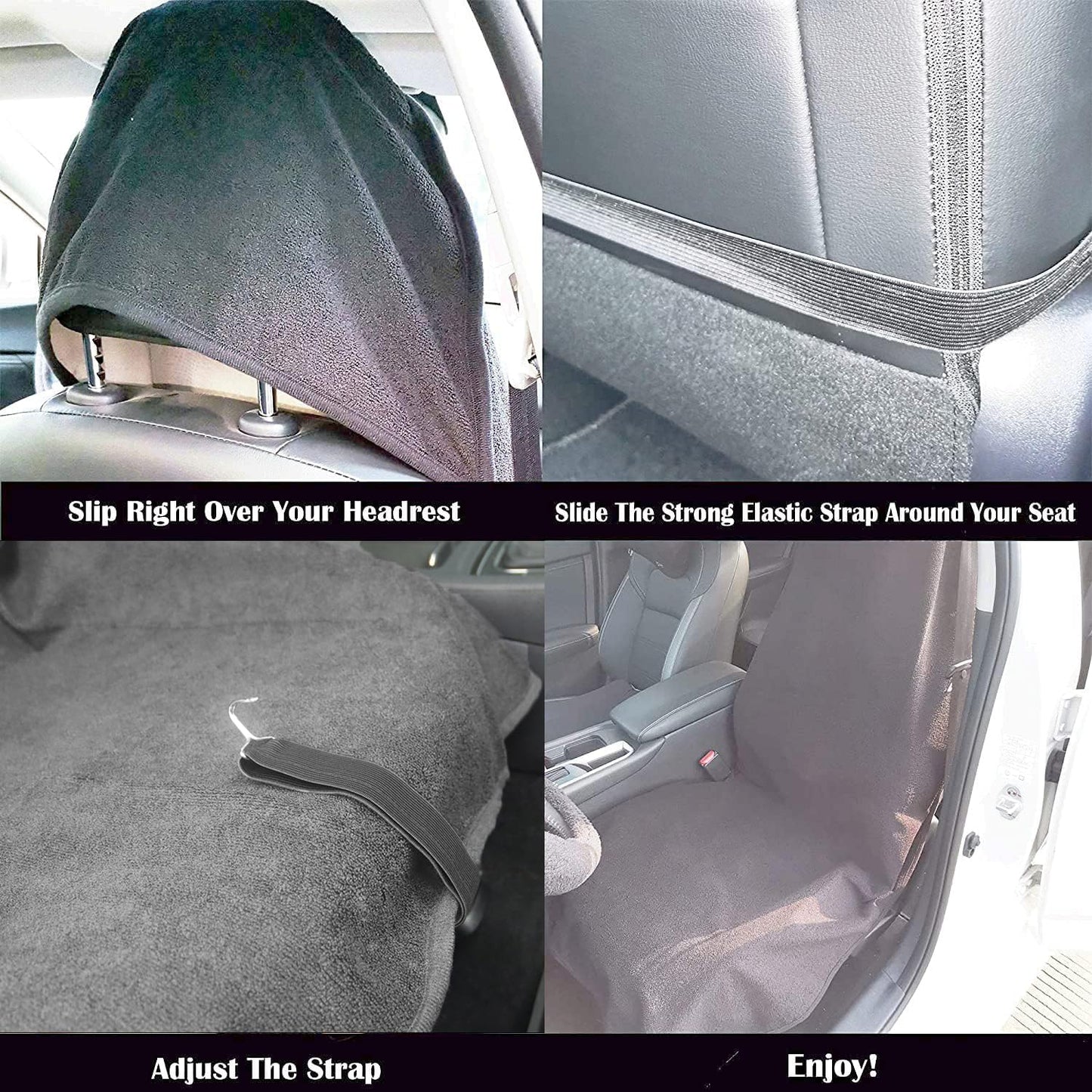 Car Seat Cover Protector Front Seats,for Gym Workout,Running,Swimming,Beach and Hiking,Waterproof Sweat Towel Bucket Seat Covers for Cars SUV Trucks (Grey, 1Pcs)