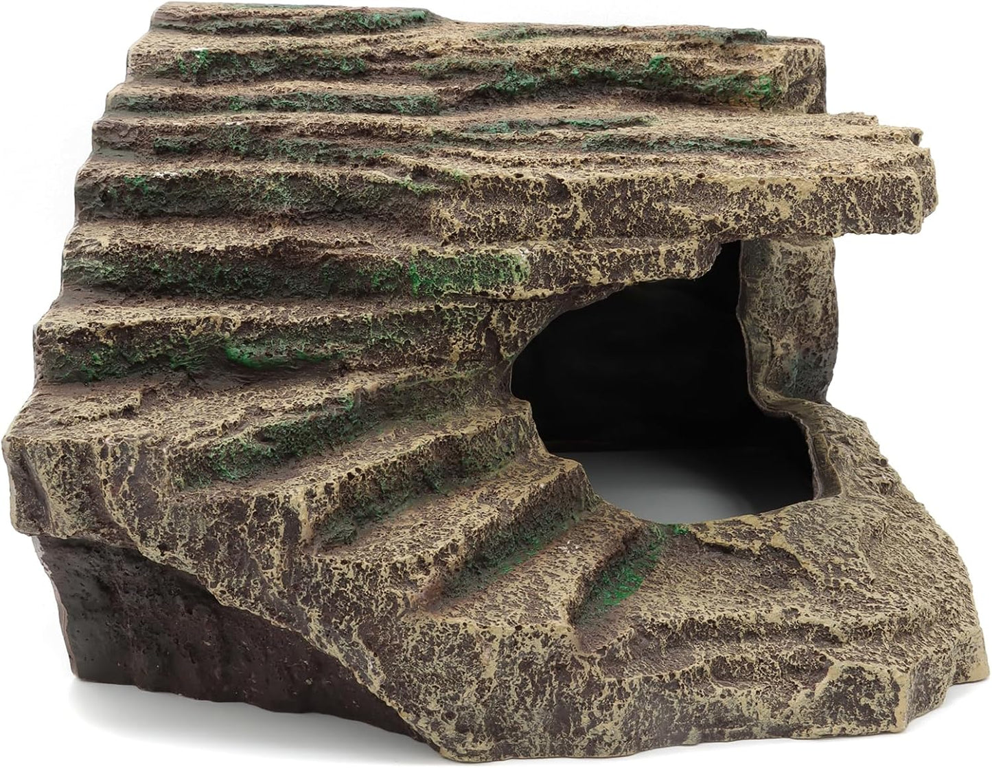 Resin Reptile Hideouts Cave Habitat Decor for Gecko Leopard Lizards Toad Turtle (B- Extra Large)
