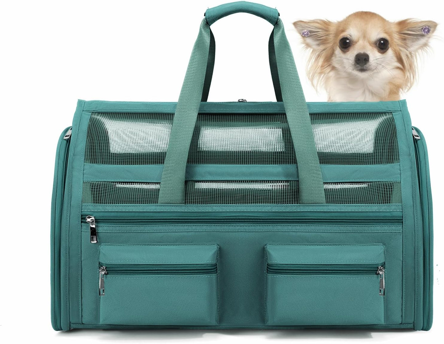 Cat Carrier Bag,Soft Sided Ventilated Pet Carrier for Small Dog Airline Approved Travel Puppy Carrier with Breathable Mesh, Foldable Portable for Outdoor Car