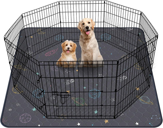 LOOBANI Washable Pee Pads for Dogs: Extra Large Dog Pee Pad Reusable 72" x 72", Absorbent Pet Whelping Pads, Waterproof and Non-Slip Dog Training Mats for Crate, Playpen, Floor, Sofa, Cage, Grey