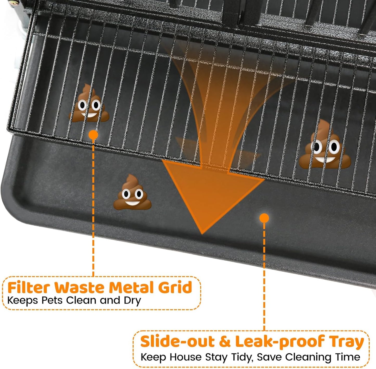 Homey Pet 43 inch Dog Crate Stackable Heavy Duty Dog Kennel Indoor Dog Grooming Cage with Detachable Divider, Removable Tray, Wheels, Feeding Bowls (2 Tiers)
