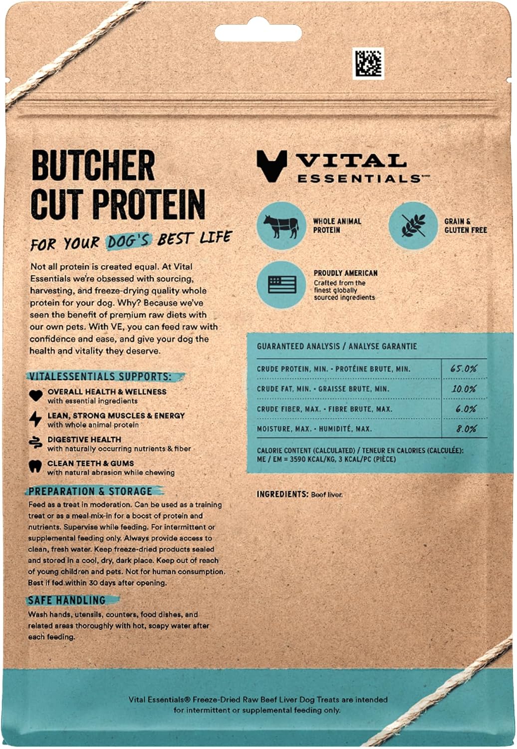 Vital Essentials Beef Liver Dog Treats, 15 oz | Freeze-Dried Raw | Single Ingredient | Premium Quality High Protein Training Treats | Grain Free, Gluten Free, Filler Free