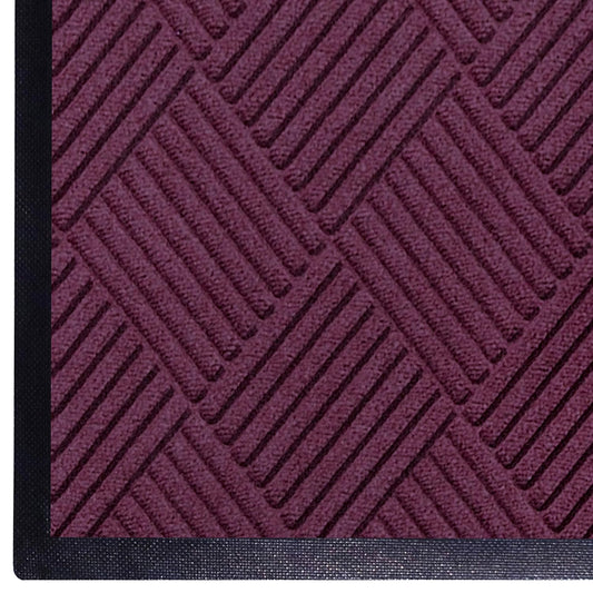WaterHog Diamond | Commercial-Grade Entrance Mat with Rubber Border – Indoor/Outdoor, Quick Drying, Stain Resistant Door Mat (Bordeaux, 6' x 12')
