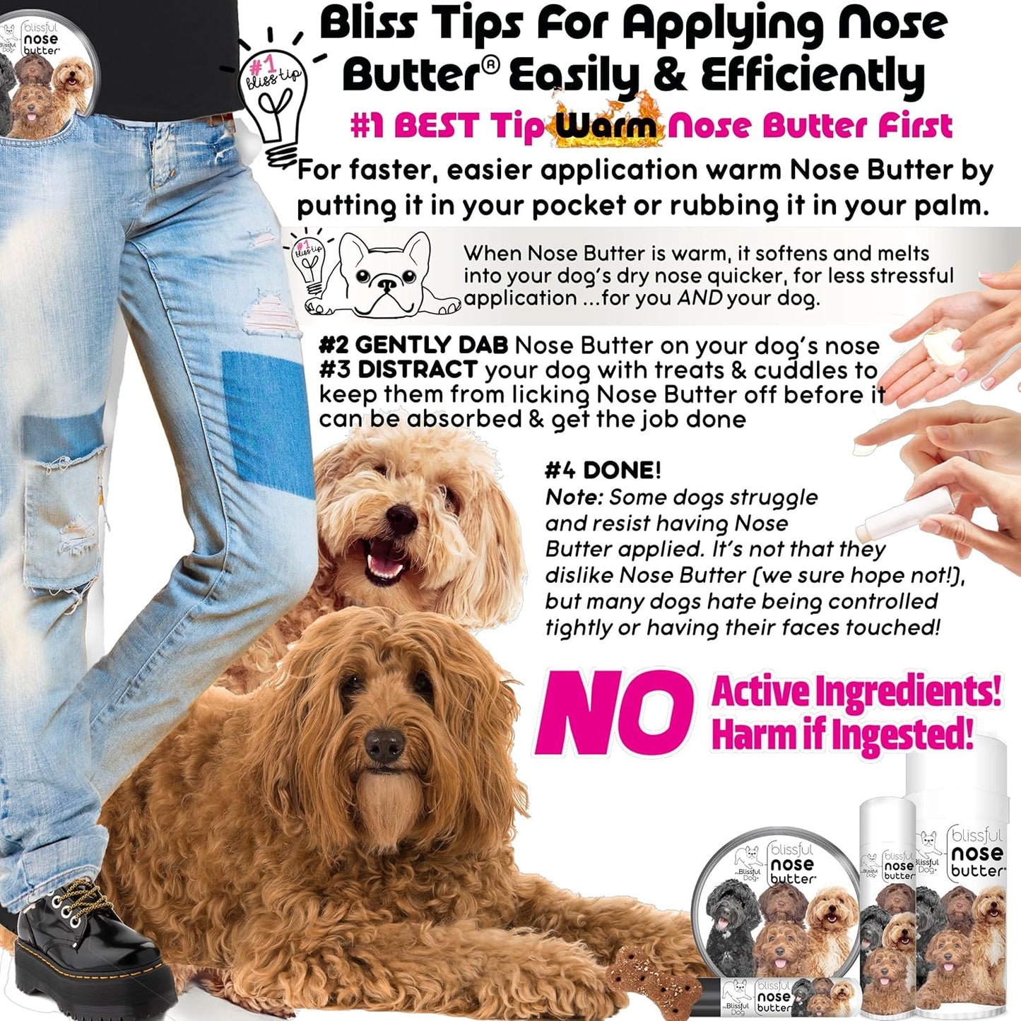 The Blissful Dog Labradoodle Unscented Nose Butter - Dog Nose Butter, 16 Ounce