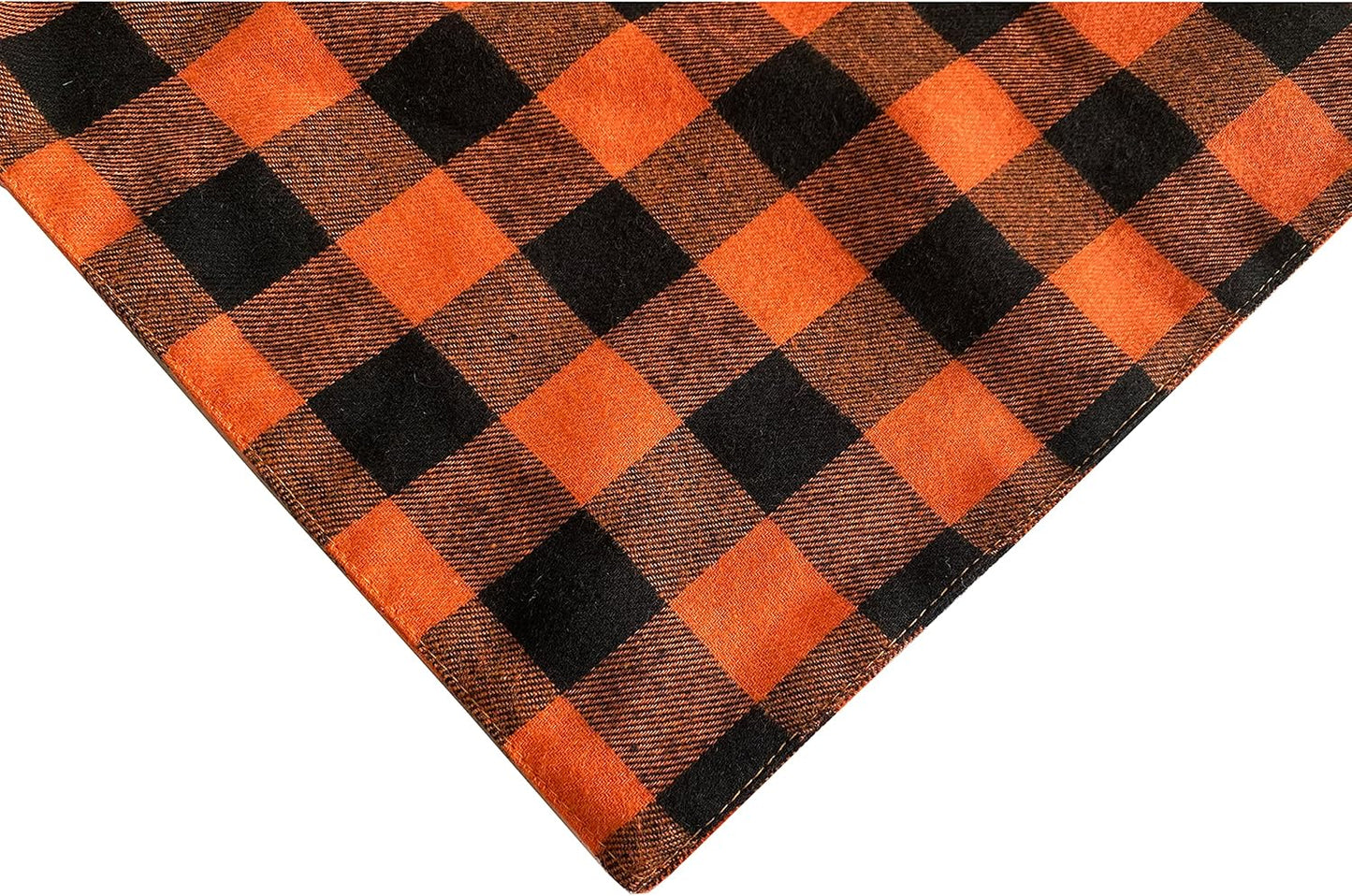 Realeaf Fall Halloween Dog Bandanas 2 Pack, Orange Plaid Pet Scarf for Boy and Girl, Premium Durable Fabric, Holiday Thanksgiving Bandana for Small and Medium Dogs (Small)