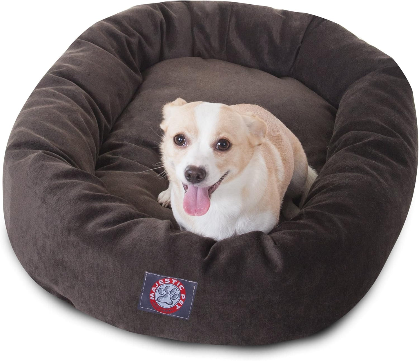 Majestic Pet Villa 32 Inch Shredded Memory Foam Dog Bed for Medium Sized Dogs 32x23x7 Inch–Orthopedic Dog Bed - Durable Pet Bed - Washable Medium Pet Bed with Head Support-Storm