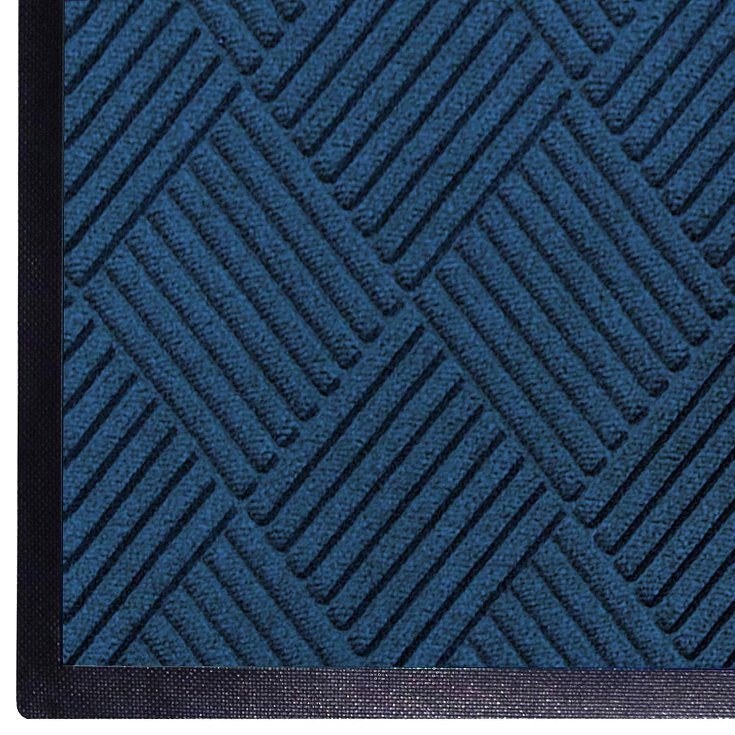 M+A Matting WaterHog Diamond | Commercial-Grade Entrance Mat with Rubber Border – Indoor/Outdoor, Quick Drying, Stain Resistant Door Mat (Navy, 3' x 4')