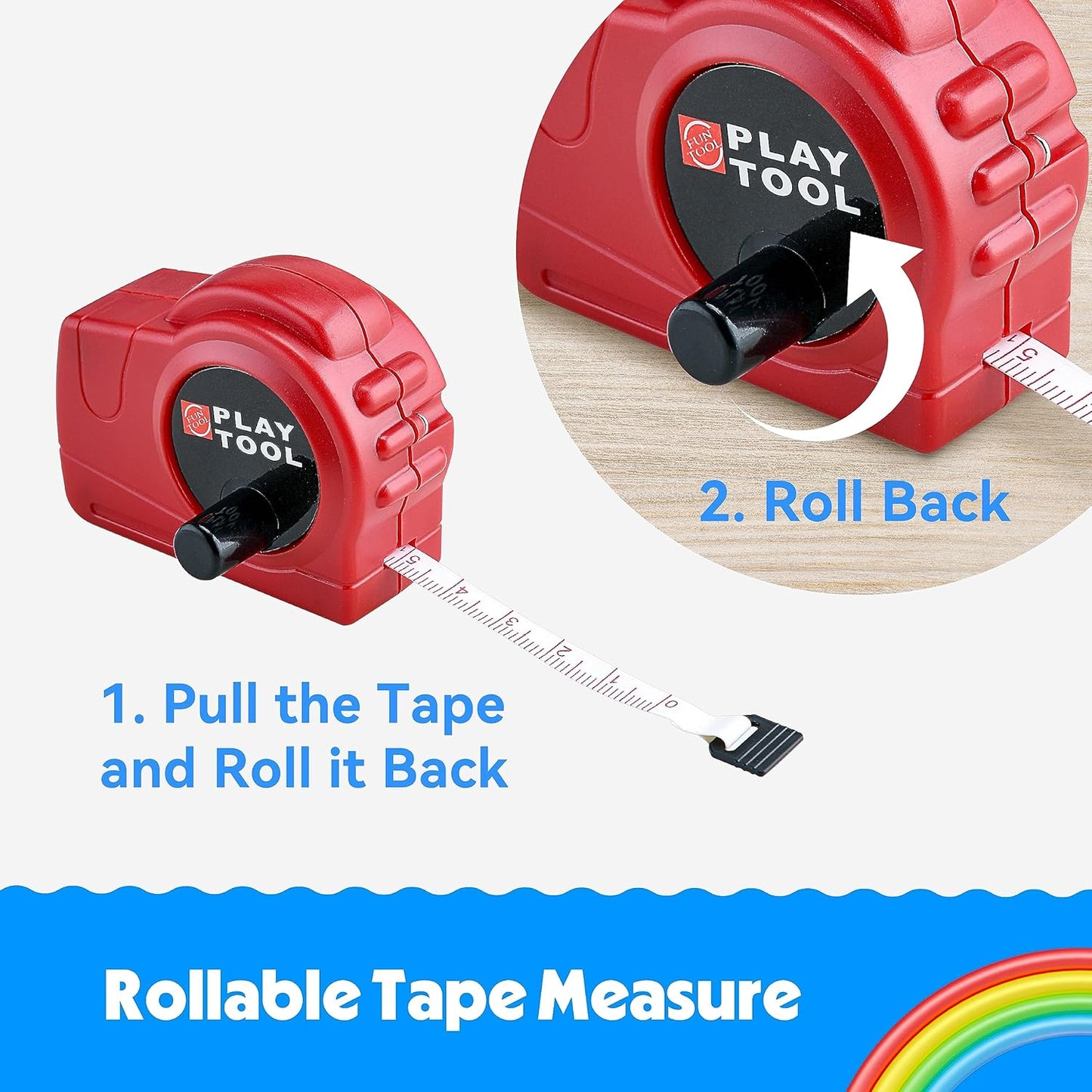 Toy Choi's Kids Leaf Blower - Toy Leaf Blower That Really Works with Tool Set, Pretend Play Series Construction Outdoor Preschool Gardening Kit for Boys & Girls Age 3-5 4-7