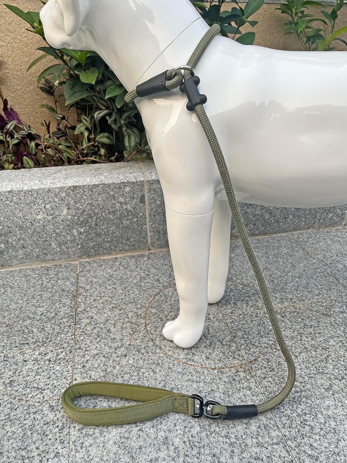 Slip Lead Dog Leash，Strong Nylon Rope Leash and Padded Handle,No Pull Outdoor Walking Training Lead for Small Medium Large Dogs(Army Green,1/2"×4ft)