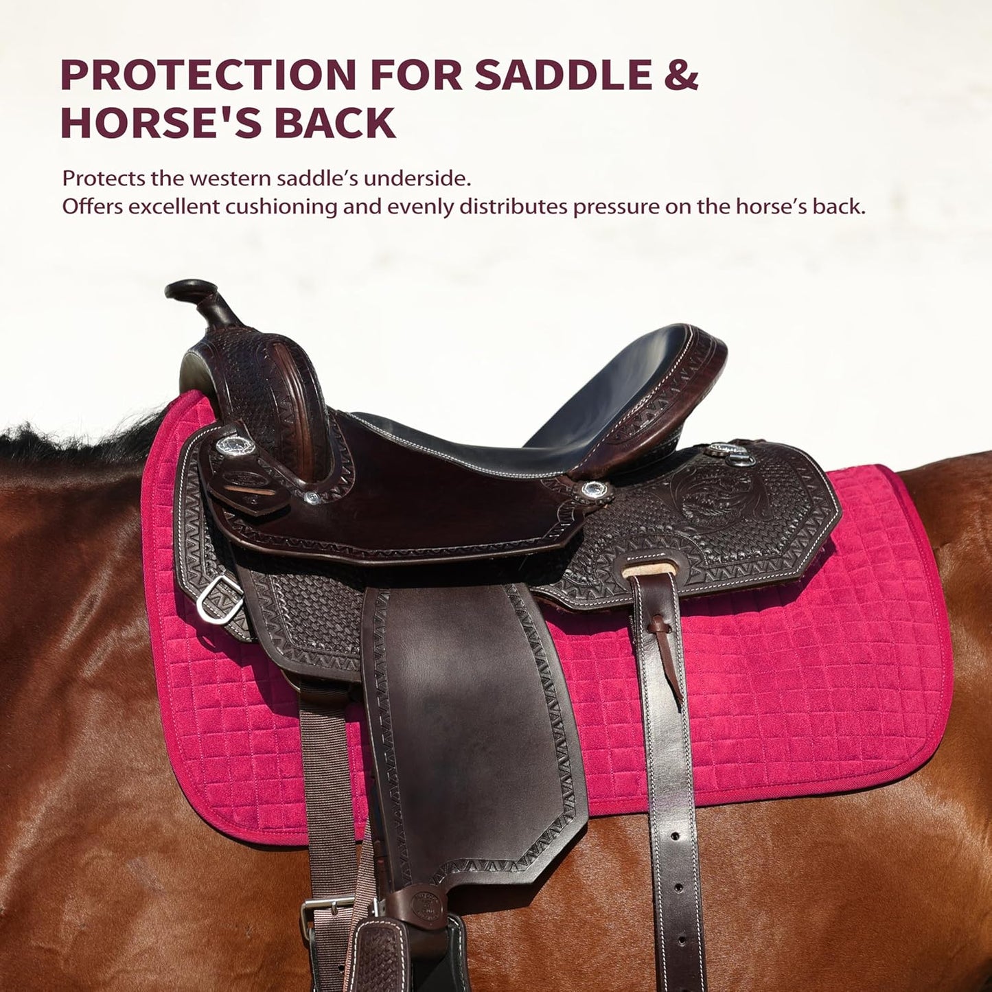 Tackmore Western Saddle Pad Breathable, Shock-Absorbing Saddle Pad