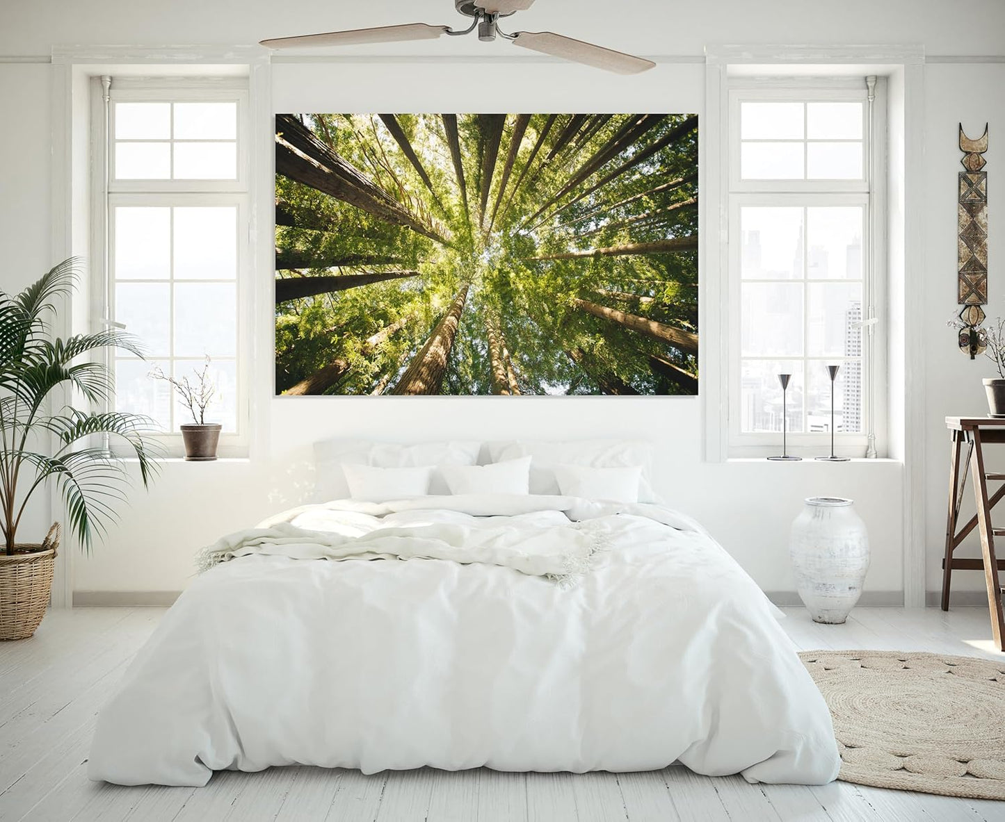 Nature Wall Art Prints - Ocean Forest Mountain Lake Canvas Landscapes - Small to Extra Large Living Room Bedroom Kitchen Bathroom Décor (Serenity in the Forest, 28L" x 41W")