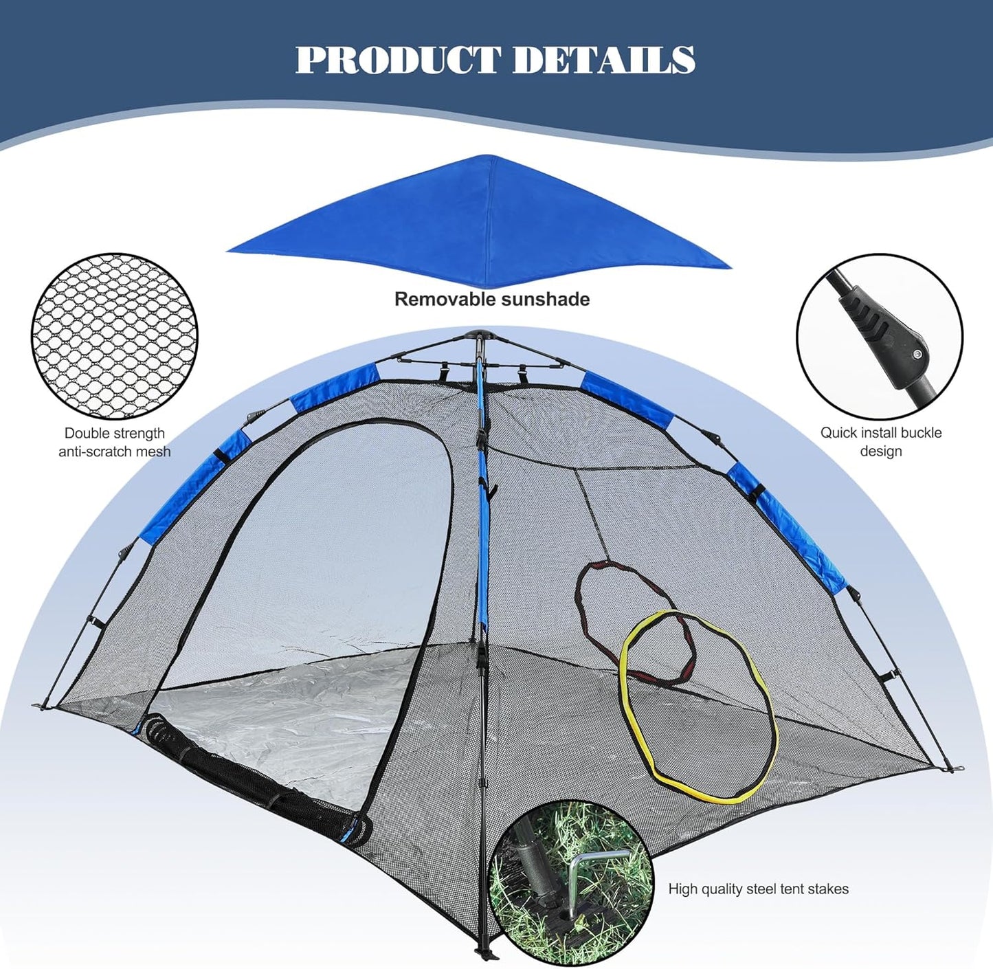 Outdoor Cat Enclosure -Portable Pet Playpen for Outside with Cat Tunnel, Cube Combo,Pet Cage for Cats, Kittens, Dogs and Small Animals