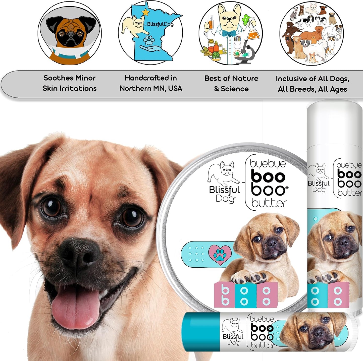 The Blissful Dog Puggle Boo Boo Butter, 0.50-Ounce