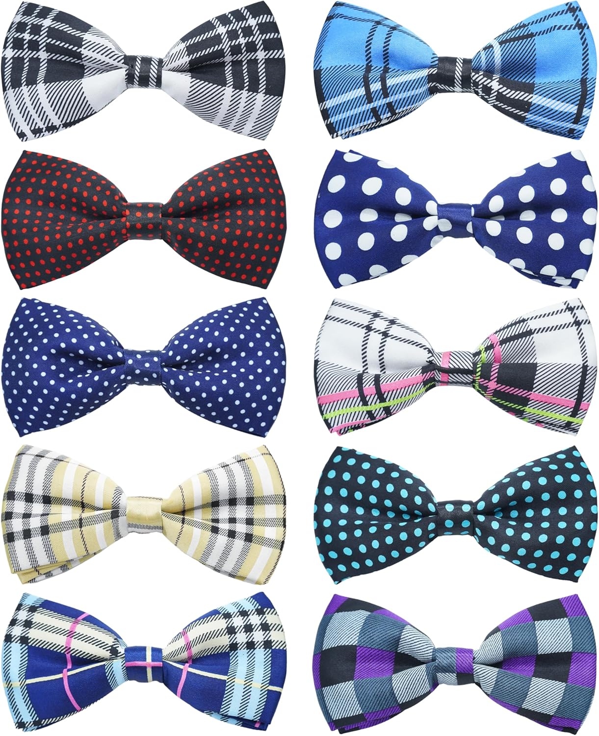 PET SHOW 10 Pack Pet Big Dogs Collar Embellishment Attachment Bow Ties for Medium Large Dogs Collar Charms Accessories Slides Bowties for Birthday Wedding Parties Assorted A Style Assorted B Styles