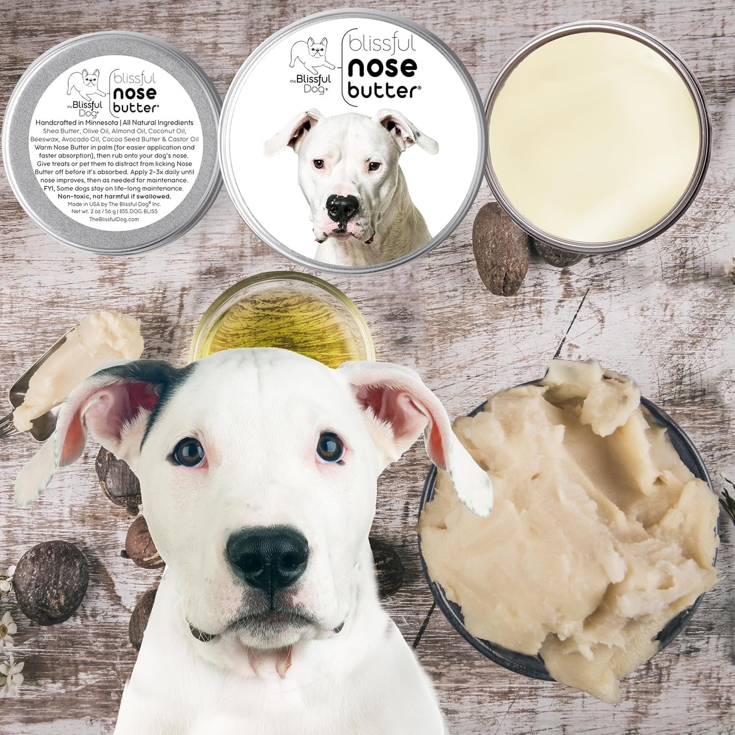 The Blissful Dog Dogo Argentino Unscented Nose Butter - Dog Nose Butter, 2 Ounce