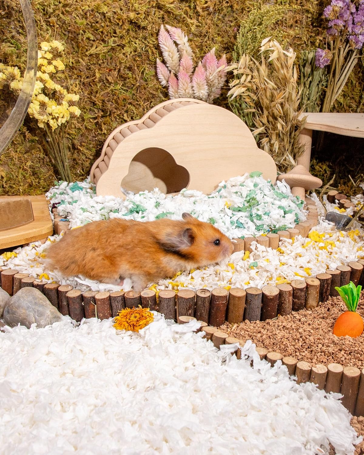 Niteangel Aspen Shaving Hamster Beddings for Syrian Dwarf Hamster Gerbil Mice Degu Rat Rabbit Bunny Guinea Pig Chinchilla Hedgehog or Other Small Pets (36L - White Paper Bedding)