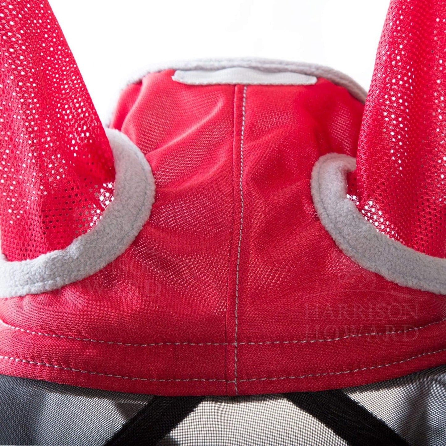 Harrison Howard CareMaster Pro Luminous Horse Fly Mask Standard with Ears UV Protection for Horse Red Full Size