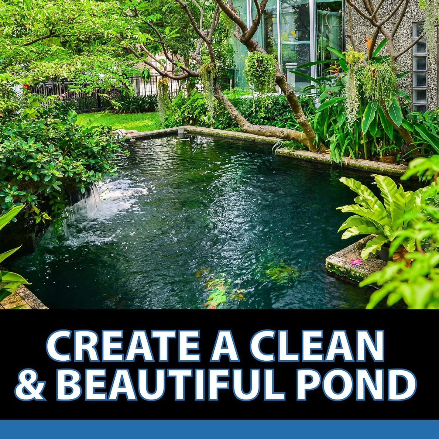 CrystalClear AlgaeOff Pond & Water Garden Scum Cleaner, Waterfall & Rock Slime Remover, String Algae Killer, Green Stain Treatment, EPA Registered Algaecide, Plant, Koi Fish, Bird & Pet Safe, 2.5 lb