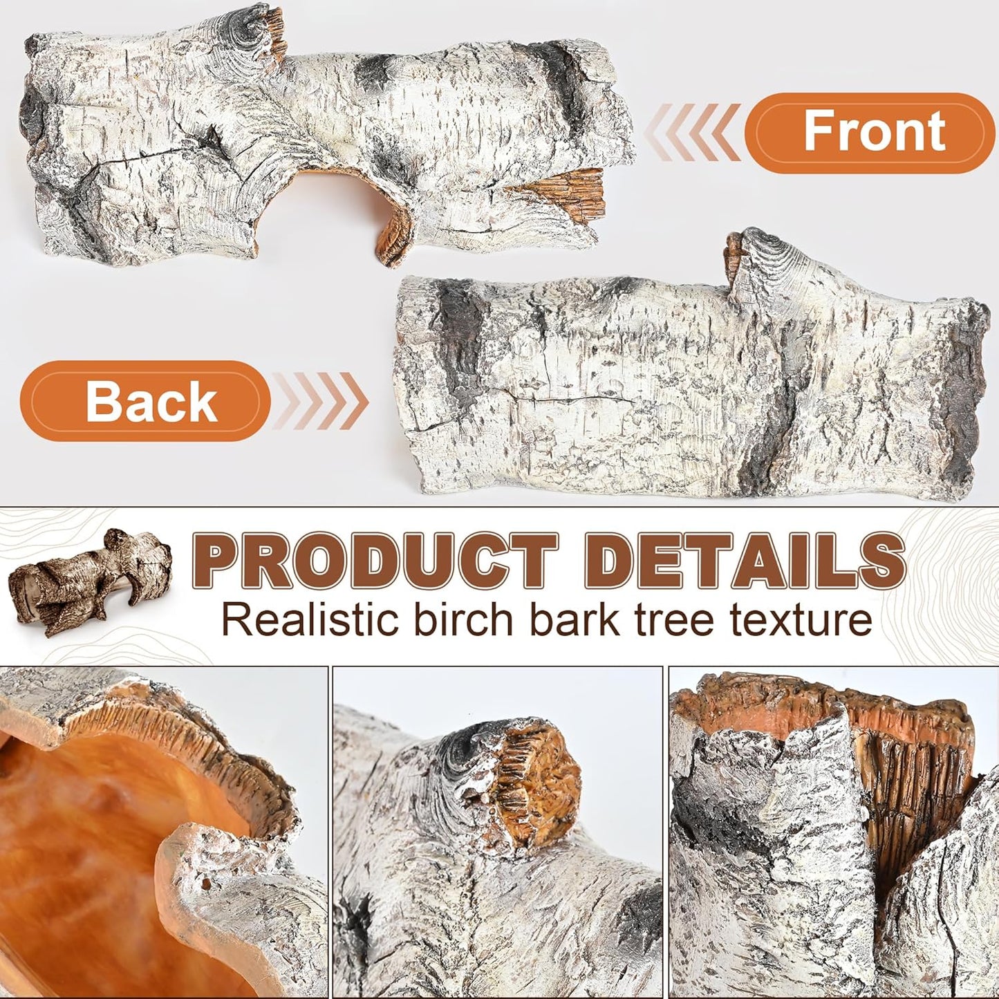 Reptile Hide Caves Simulation Tree Hideout, Hideout Shelter Sleep Cave is Decorated for Arboreal Reptile, Snake, Leopard Gecko, Lizard, Salamander, Hermit Crab Aquarium