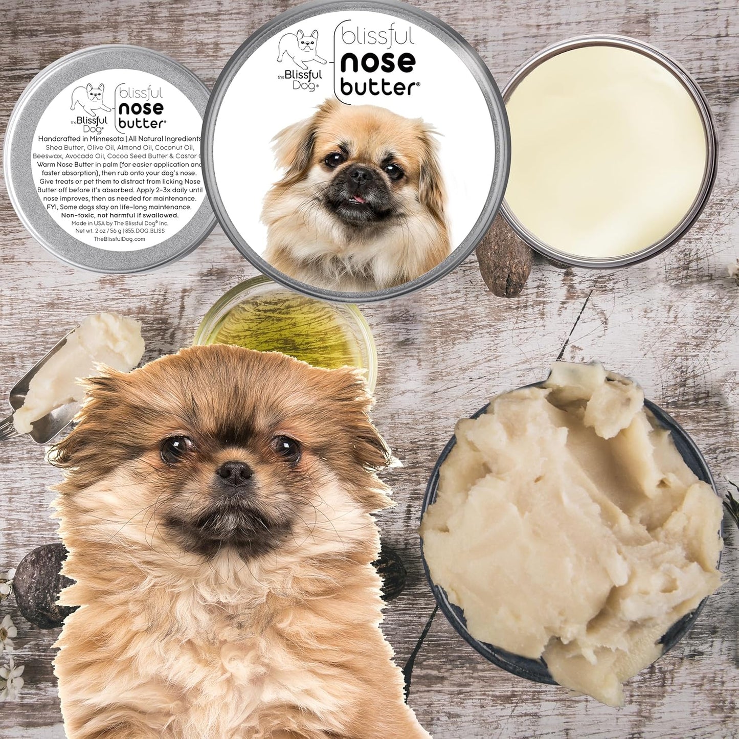 The Blissful Dog Tibetan Spaniel Unscented Nose Butter, 16oz