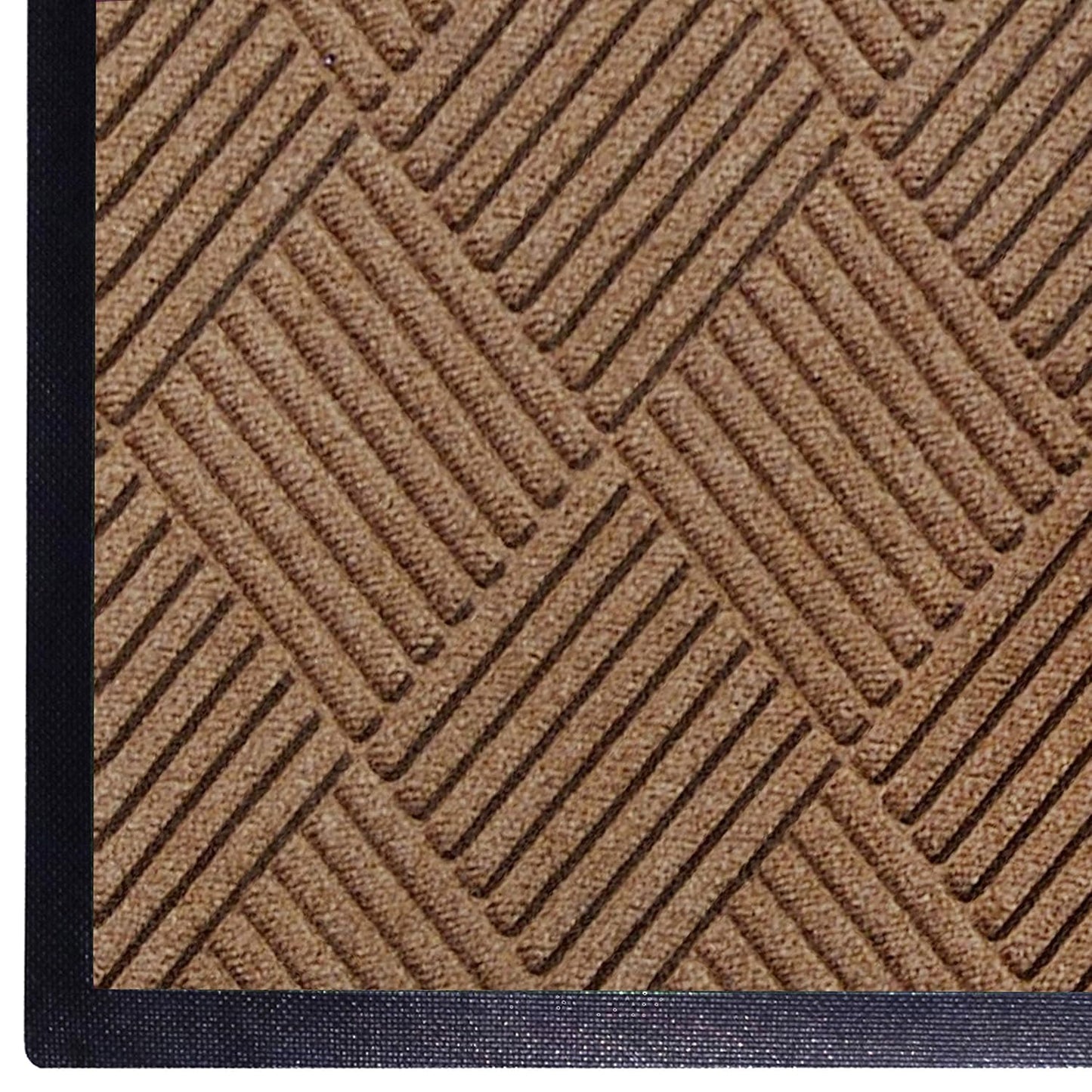 WaterHog Diamond | Commercial-Grade Entrance Mat with Rubber Border – Indoor/Outdoor, Quick Drying, Stain Resistant Door Mat (Medium Brown, 3' x 6')