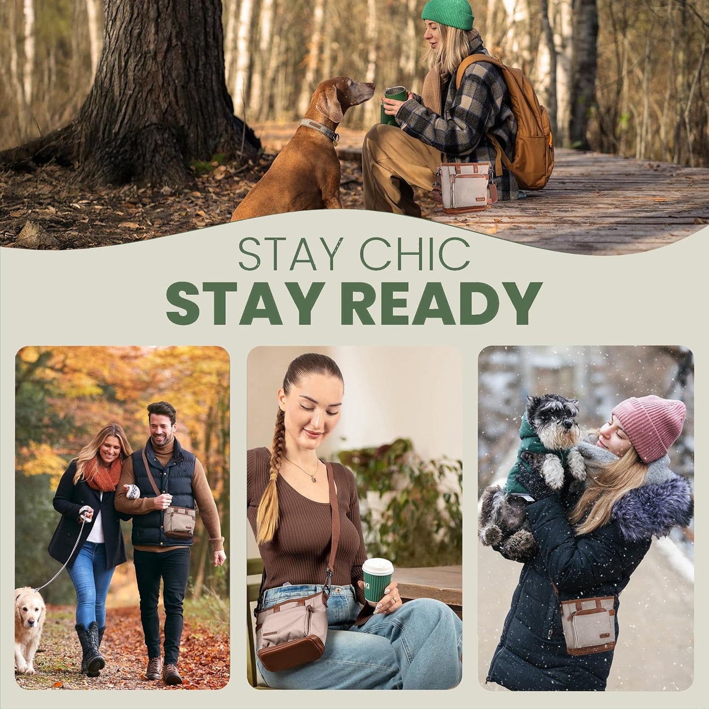 BEAU&FUR Dog Treat Pouch with Clicker for Training - Hands-Free Dog Treat Bag with Magnetic Closure, Built-in Poop Bag Holder Pocket