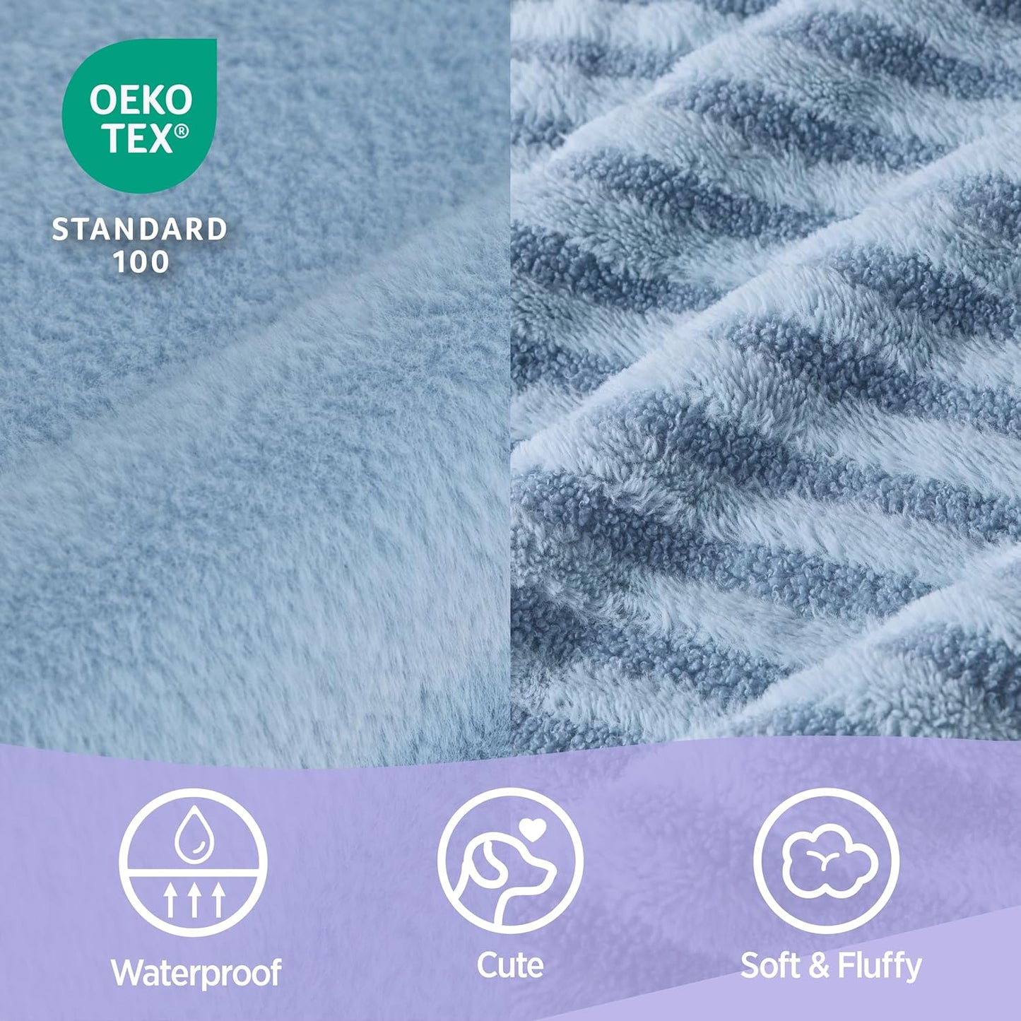 LE SURE Cute Dog Beds for Extra Large Dogs, Orthopedic Waterproof XL Pet Bed with Sides, Non-Slip and Egg-Crate Foam Big Dog Couch Sofa with Washable Removable Cover, Blue